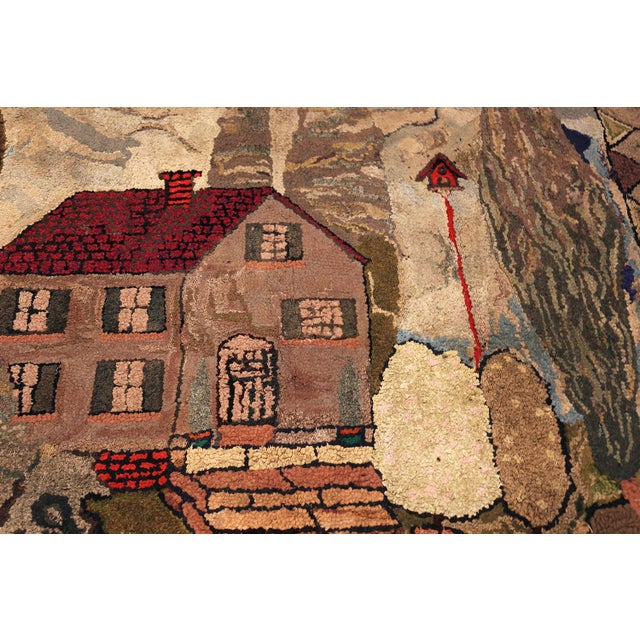 Early 20th Century Nazmiyal Collection Antique American Hooked Rug For Sale - Image 5 of 10