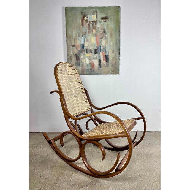 Vintage 1970 s Luigi Crassevig Thonet Style Bentwood and Woven