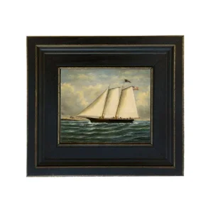 "America" Contemporary Nautical Reproduction Print on Canvas, Framed