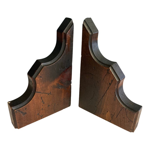 Vintage Solid Wood Shelf Brackets - a Pair For Sale