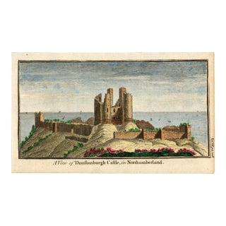 18th Century English Copperplate Architectural Engraving on Hand-Laid Paper, Recently Hand-Colored M For Sale