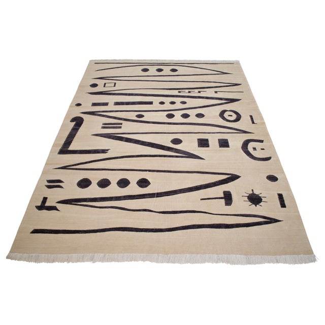 2010s Paul Klee - Heroic Strokes of the Bow - Inspired Silk Hand Woven Area - Wall Rug 4′10″ × 6′7″ For Sale - Image 5 of 18
