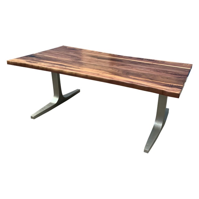 Modern Medellin Mid-Century Modern Solid Walnut Dining Table For Sale - Image 3 of 7