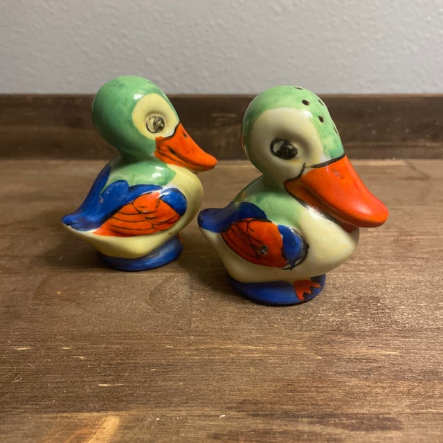 This is a set of antique Japanese porcelain hand painted ducks. Highly collectable in Japan, as each set of birds is...