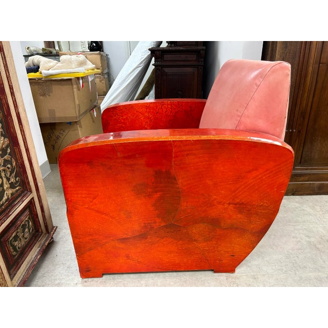 1920s 1920s French Art Deco Goatskin Lounge Chair, André Arbus Attributed For Sale - Image 5 of 12