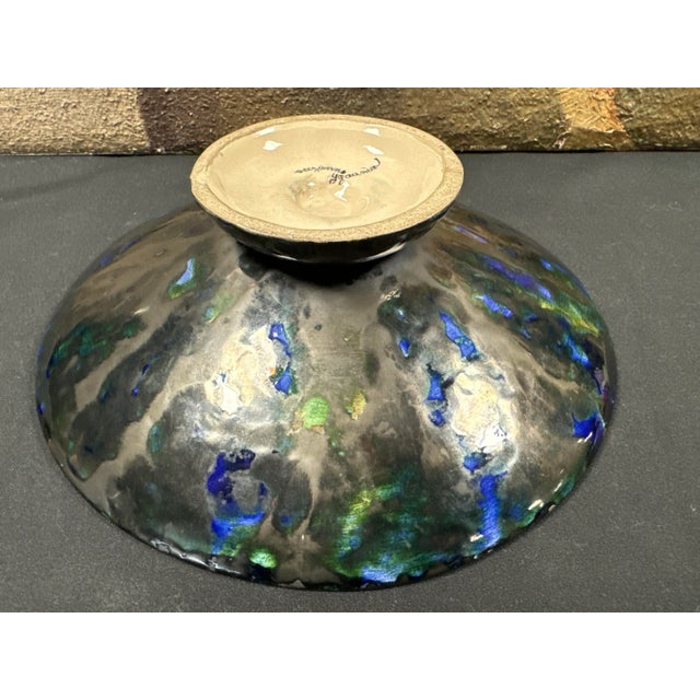 Vintage Art Deco Standing Bowl in Ceramic For Sale - Image 3 of 7