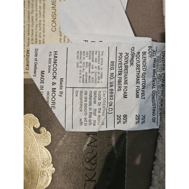 Wood Late 20th Century Hancock & Moore Mahogany Chippendale Style Wing Chair High End Designer Fabric For Sale - Image 7 of 7