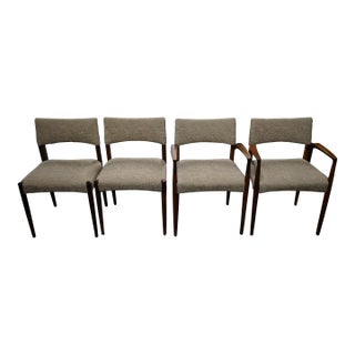 1950s Set of 4 Danish Rosewood "Madsen" Dining Chairs Attributed to Aksel Bender For Sale