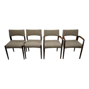 1950s Set of 4 Danish Rosewood "Madsen" Dining Chairs Attributed to Aksel Bender