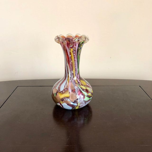 Red AVeM Tutti Frutti Mid-Century Murano Glass Vase For Sale - Image 8 of 8