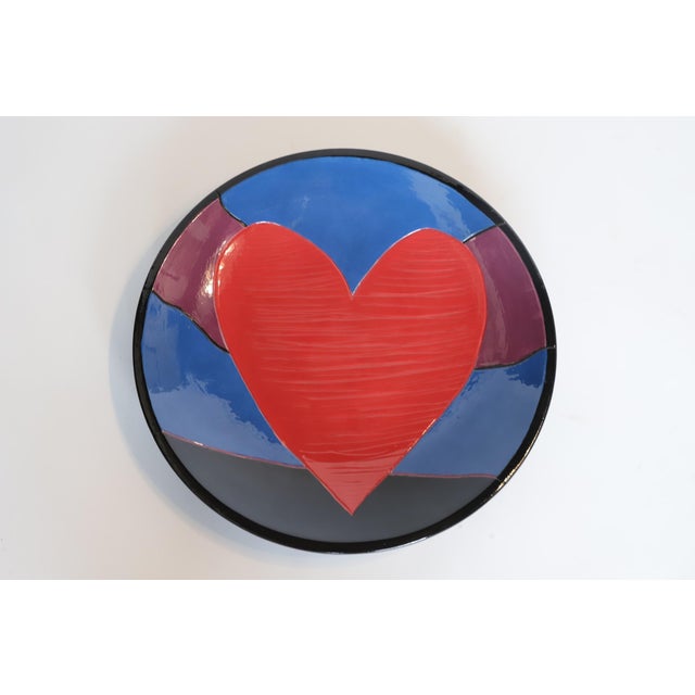 Hand Painted Heart Charger Plate Bowl For Sale In Oklahoma City - Image 6 of 9