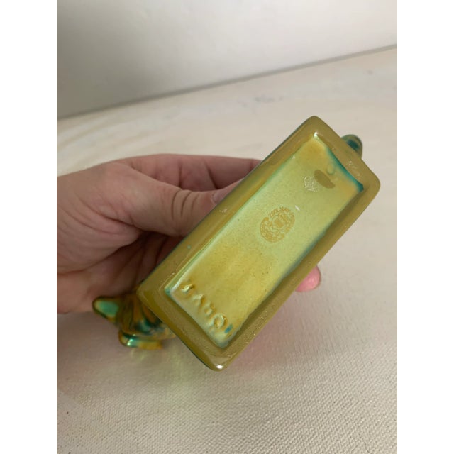 Vintage Zsolnay Hungary Dachshund Weiner Dog Green Glaze Figurine For Sale In San Diego - Image 6 of 8