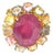 Bochic "Orient" Red Ruby & Multi Color Sapphire Cocktail Ring, 18K Gold & Silver For Sale
