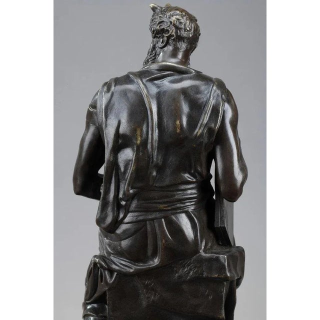 19th Century Napoleon III Marble Inkwell After Michelangelo's Moses For Sale - Image 15 of 18