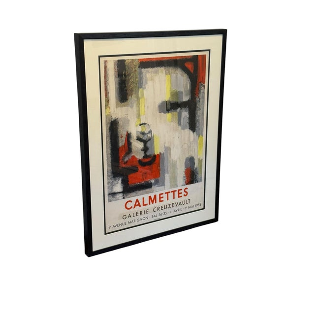 French exhibition poster advertising the artist's show at a Paris Gallery. Jean-Marie Calmettes at the Gallerie...