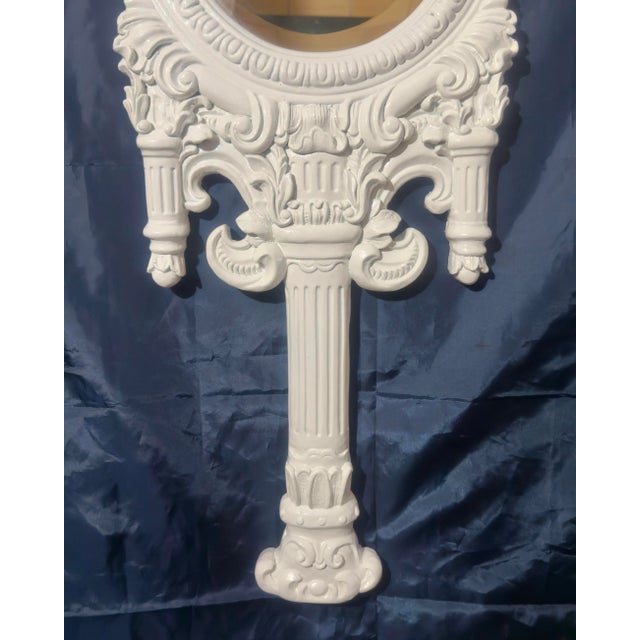 Rococo Vintage Palm Beach Regency Gloss White French Rococo Revival Wall Mirror in Gampel-Stoll Style - Newly Painted For Sale - Image 3 of 12