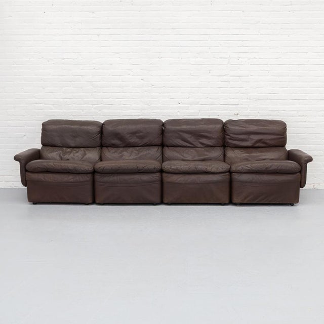 Leather Modular Sofa, 1970s, Set of 4 For Sale - Image 4 of 17