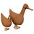 Brown Midcentury Pair of Wicker Woven Ducks with Wood Details For Sale - Image 8 of 18