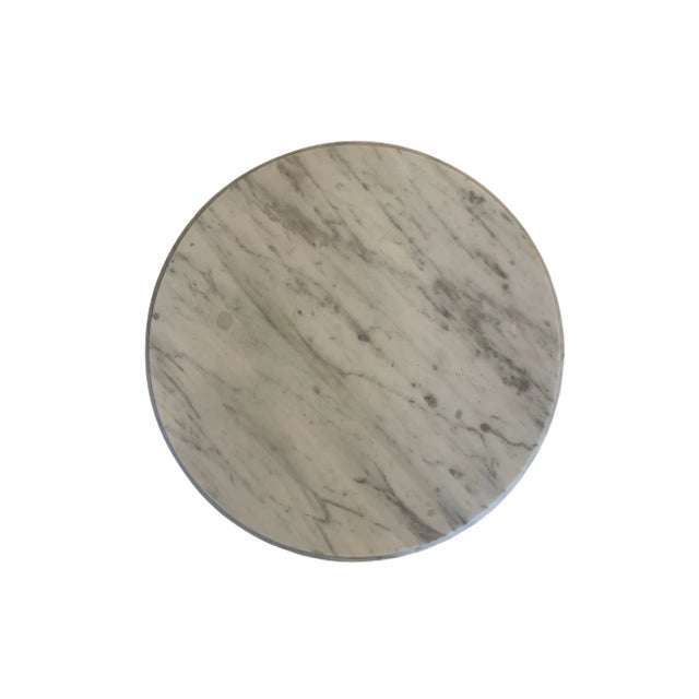 Stone Pair of Italian Dolphin Side Tables With Carrara Marble Tops For Sale - Image 7 of 7