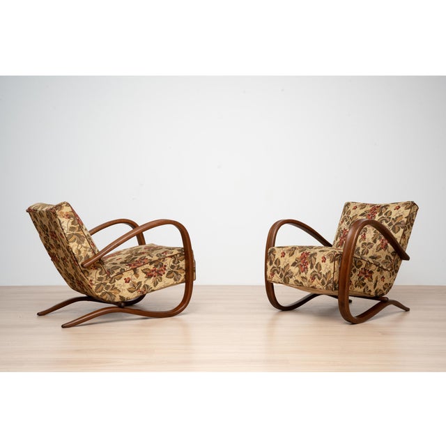 Wood Art Deco H269 Lounge Chairs by Jindřich Halabala, Czechoslovakia, 1930s For Sale - Image 7 of 17