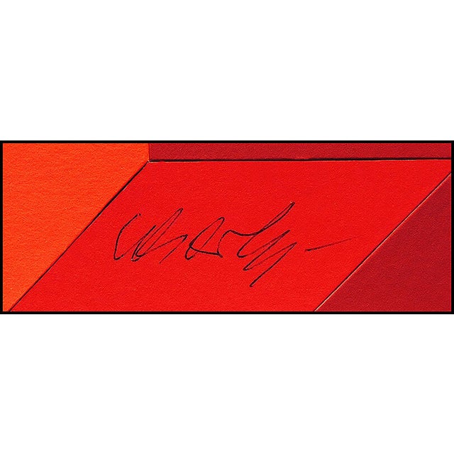 Victor Vasarely Late 20th Century Kinetic Composition Geometric Abstract Red Collage Silkscreen Victor Vasarely For Sale - Image 4 of 5