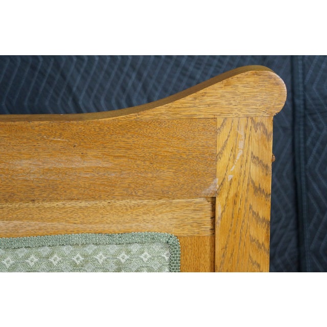 Antique Victorian American Empire Quartersawn Oak Carved Settee Bench Loveseat For Sale - Image 17 of 18
