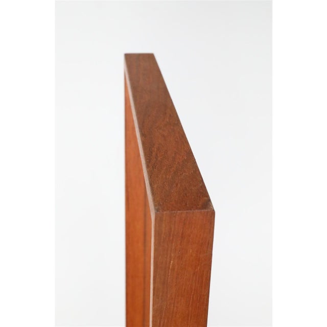Mid-Century Danish Minimalist Teak Wall Mirror, 1970s For Sale - Image 4 of 8