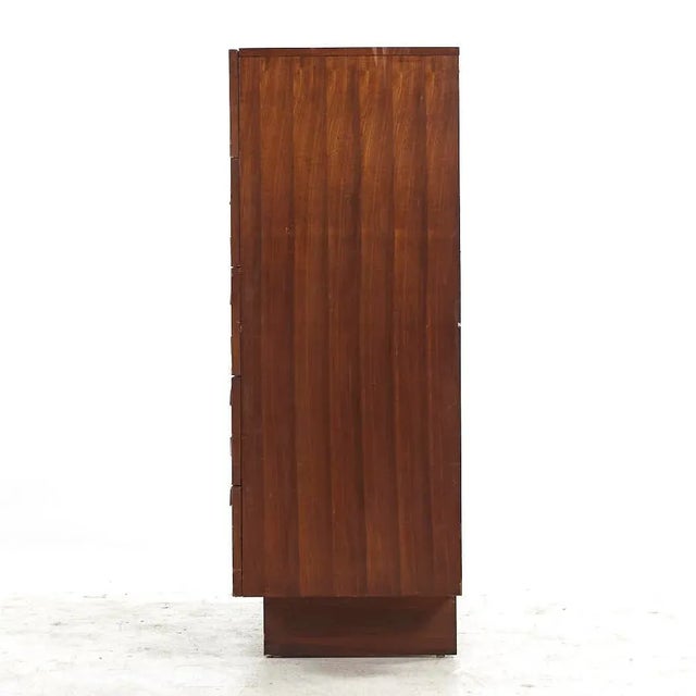 Mid 20th Century Adrian Pearsall for Craft Associates Mid Century Walnut and Chrome Highboy Dresser For Sale - Image 5 of 7