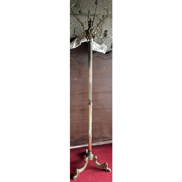 Metal Vintage Brass Coat Rack, 1970s For Sale - Image 7 of 8