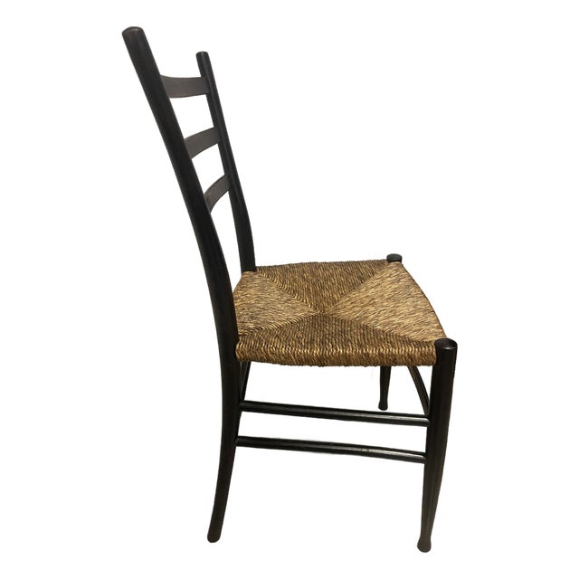 Mid-Century Modern Attributed to Gio Ponti Model 646 "Leggera" Chair for Cassina – Pristine Rush Seat For Sale