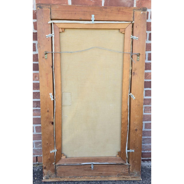 Large Signed "Nb" 1961 Mid Century Surrealist Oil Painting on Canvas For Sale - Image 9 of 10