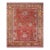 Impressive Coral Red With Palmettes Cross Pattern Antique Turkish Oushak Rug For Sale