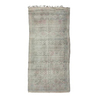 Ivory Handwoven Berber Flatweave Rug - 12 X 5.4 Ft For Sale