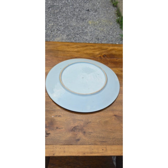 Vintage Japanese-Style Porcelain Peacock Charger Plate With Floral Motif For Sale - Image 6 of 12
