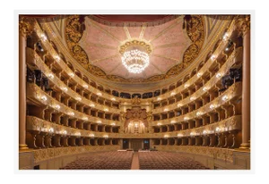 National Theatre of Sao Carlos, Lisbon by Richard Silver in White Framed Paper, Small Art Print