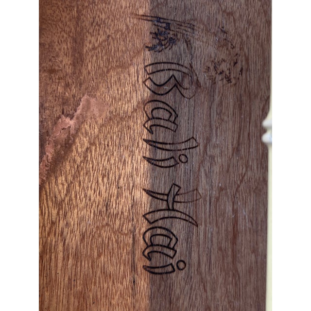 Wood 1970s Faux. Bamboo Canary Yellow Desk by Henry Links For Sale - Image 7 of 8