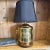 28” to top of finial . The canister body is 12” tall x 12” wide. In good condition with minor signs of wear from its age....
