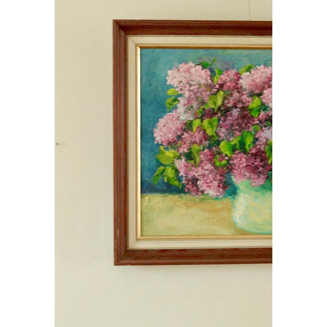 Mid-Century Original Swedish Oil on Canvas "Floral Arrangement " by LYYLI SAINIO Vintage & Framed An elegant older oil...