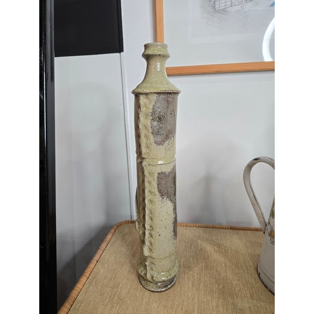 Brutalist Wabi-Sabi Style Sculptural Vase in Handcrafted Glazed Stoneware, 1968 For Sale - Image 4 of 7
