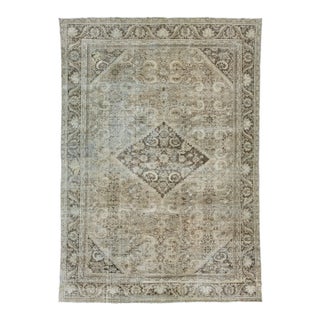 Brown Antique Persian Mahal Wool Rug With Allover Pattern From the 1900s For Sale
