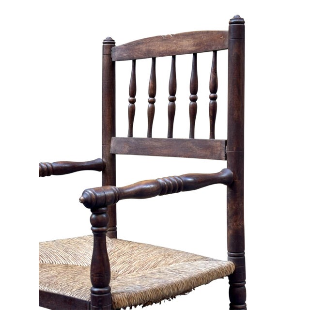 Brown Arts & Crafts Provencal Chair For Sale - Image 8 of 10