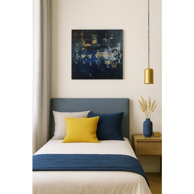 2020s Shades of Blue 2 Abstract Expressionism Acrylic Painting For Sale - Image 5 of 8