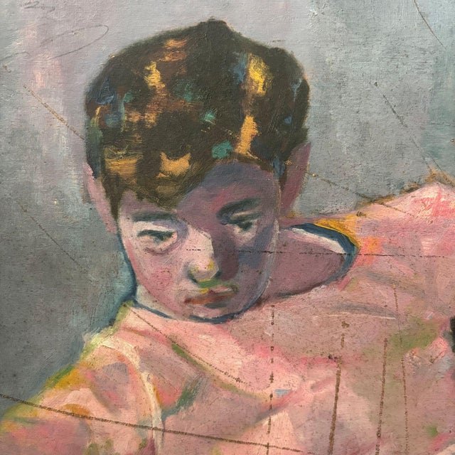 Arnout Colnot, Portrait of a Woman, Verso: Resting Boys, Oil on Board, 1960s, Framed For Sale - Image 14 of 18