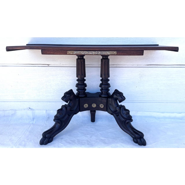 Neo-Renaissance Historic Revival Style Black and Brown Console Table, Late 19th-Early 20th Century For Sale - Image 11 of 18