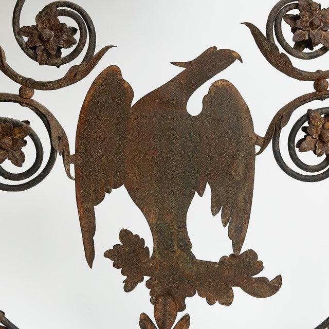 Antique Wrought Iron Sign with Eagle For Sale - Image 4 of 6