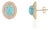3.97Carat Turquoise & Diamond Double Halo Statement Earrings in 14k Gold- A Pair For Sale