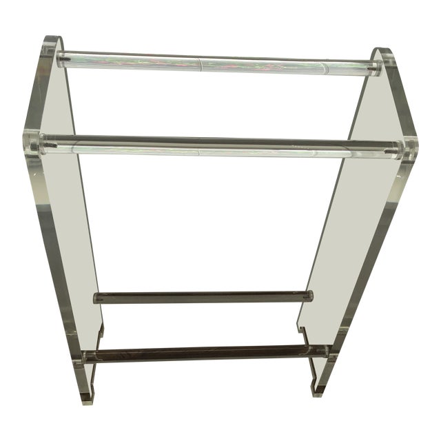 Mid-Century Lucite Blanket Stand or Towel Rack For Sale