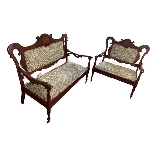 Late 19th Century Eastlake Sette and Loveseat Parlor Set For Sale
