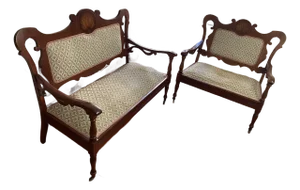 Late 19th Century Eastlake Sette and Loveseat Parlor Set