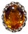 32 Carat Natural Oval Citrine Cocktail Ring in 14 Karat Yellow Gold, Estate For Sale